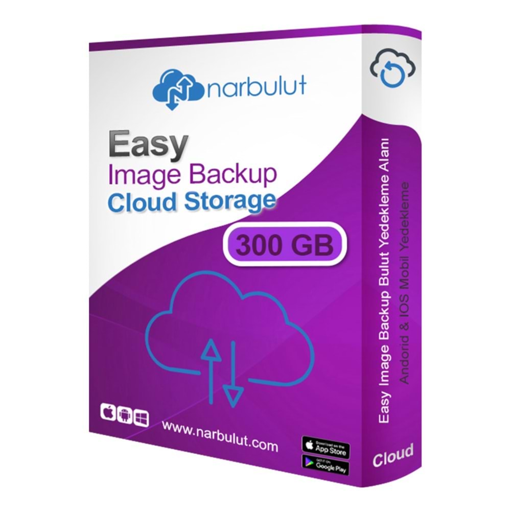 NARBULUT Easy Image Backup Cloud Storage 300GB 1yıl basic support is included. 