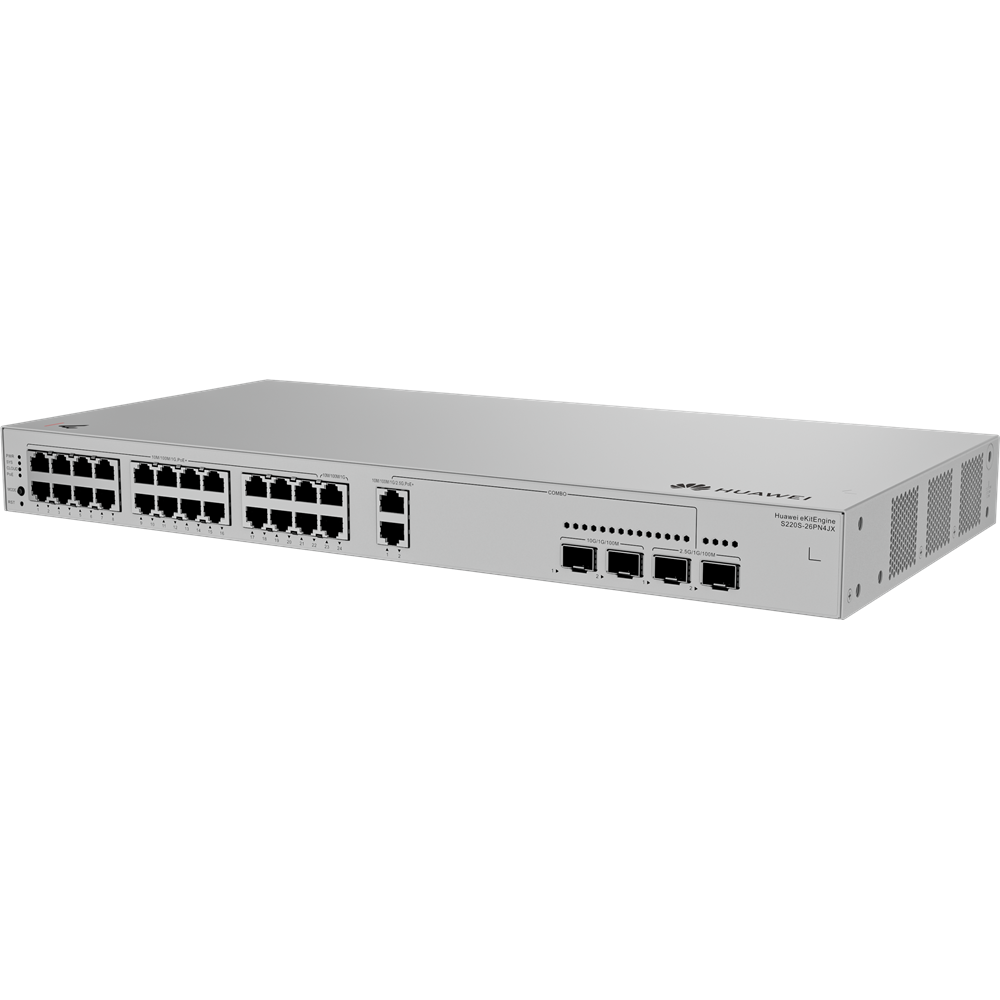 HUAWEI 24port PoE 400w 2-SFP 2.5GE/2-SFP 10GE Gigabit Yönetilebilir Switch eKIT S220S-26PN4JX