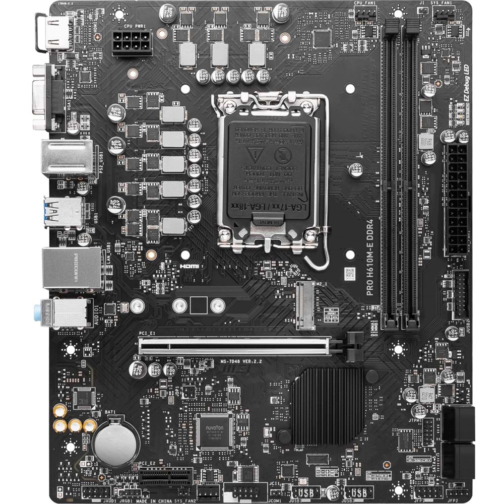 MSI PRO H610M-E DDR4 M2 PCIe NVME HDMI PCIe 16X v4.0 1700p mATX