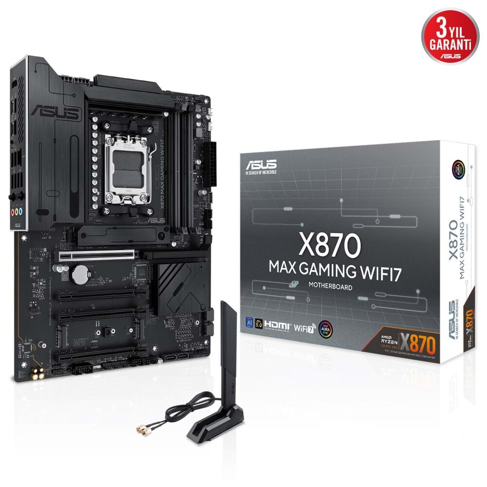 ASUS X870 MAX GAMING WIFI7 DDR5 HDMI DP PCIE 5.0 AM5 ATX 
