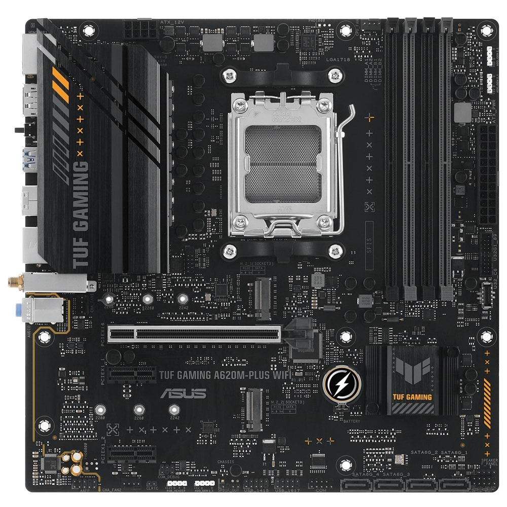 ASUS TUF GAMING A620AM-PLUS WIFI DDR5 HDMI DP PCIe 16X v4.0 AM5 mATX