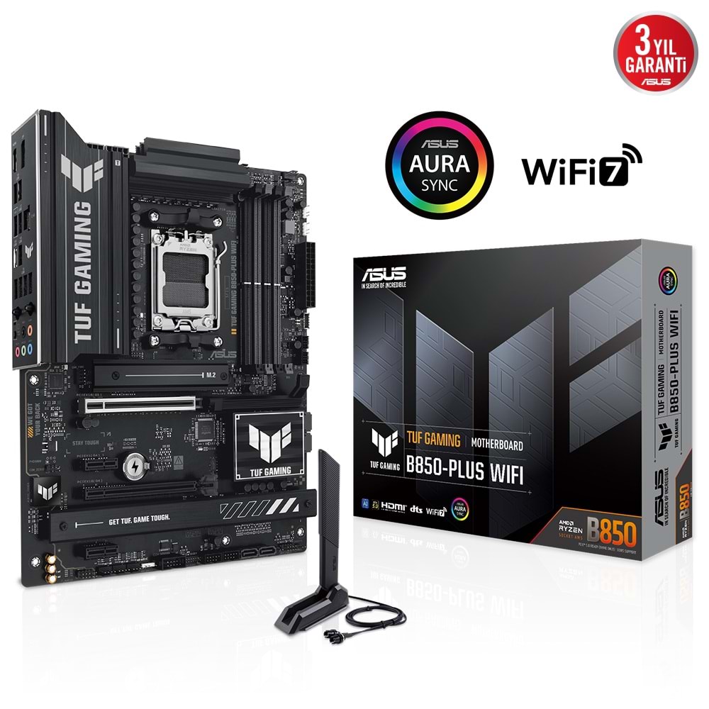 ASUS TUF GAMING B850-PLUS WIFI7 DDR5 HDMI DP PCIE 5.0 AM5 ATX 