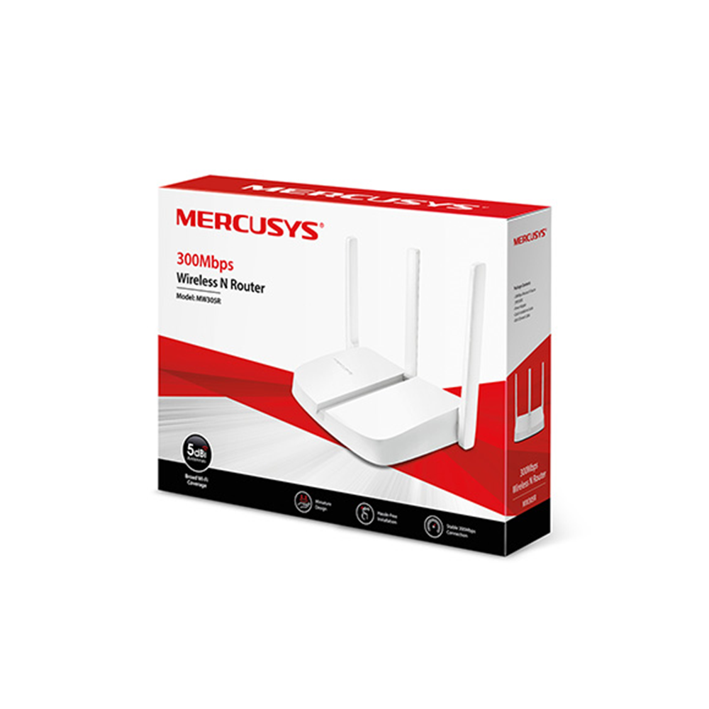 MERCUSYS MW305R 300mbps N300 2.4GHZ EV Ofis Tipi Access Point Router 3x 5dbi sabit anten 