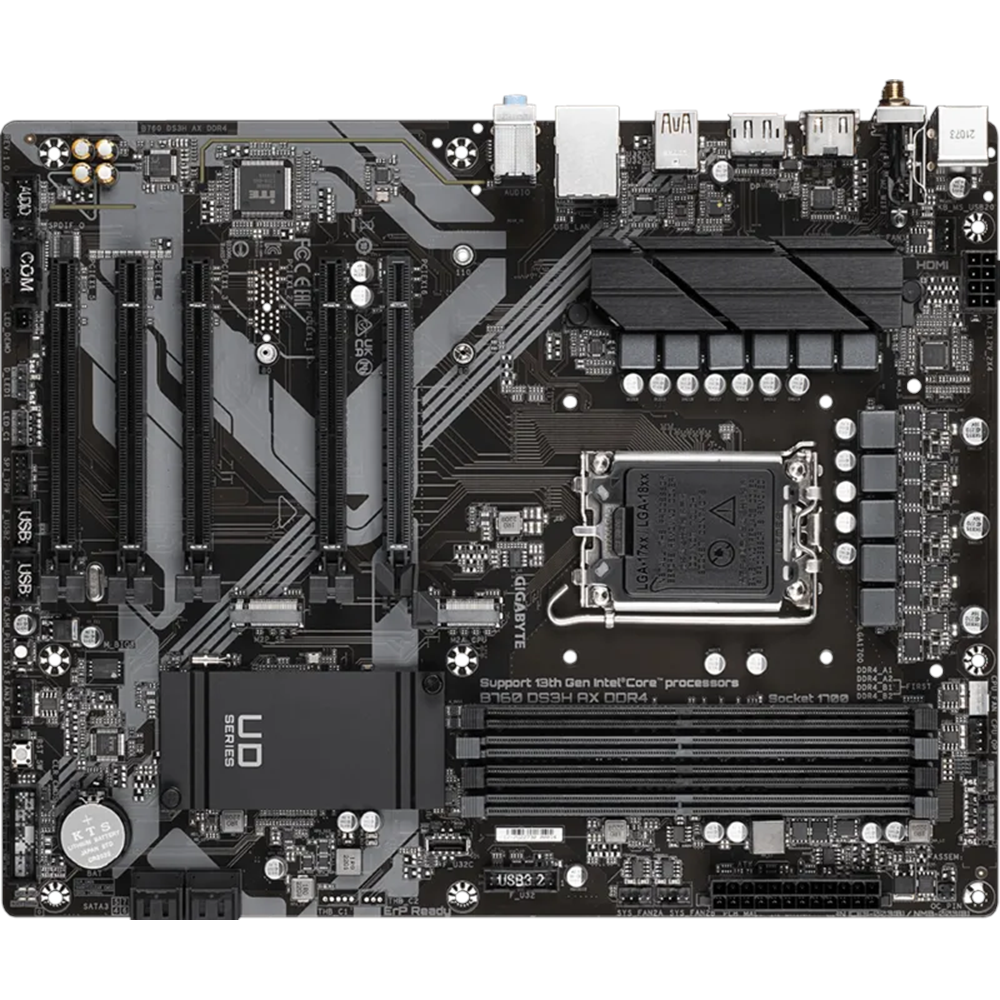 GIGABYTE B760 DS3H AX WIFI6E DDR4 HDMI-DP PCIE 4.0 1700p ATX