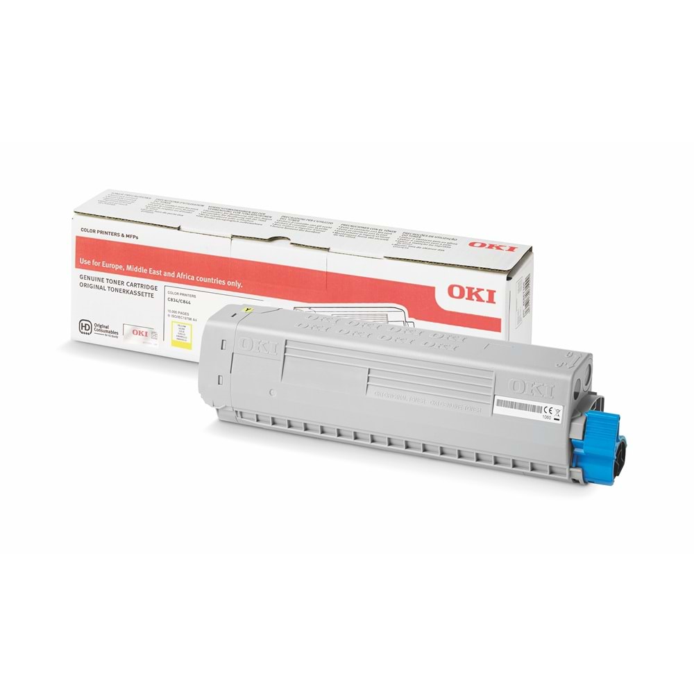 OKI 46861305 C834/C844 Yellow Yüksek Kapasiteli Orijinal Toner 10.000 Sayfa