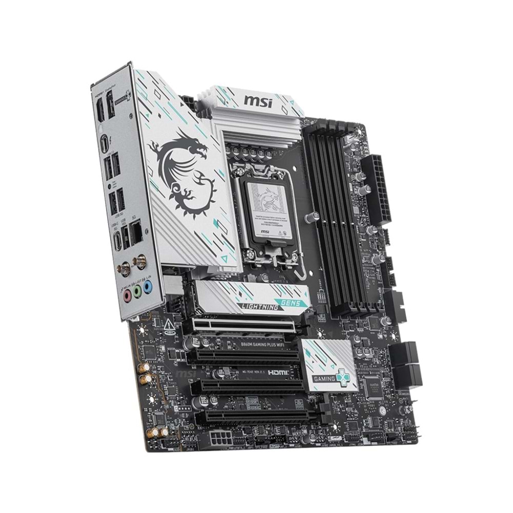 MSI B860M GAMING PLUS WIFI7 DDR5 HDMI-DP TYPEC PCIE 5.0 1851p mATX