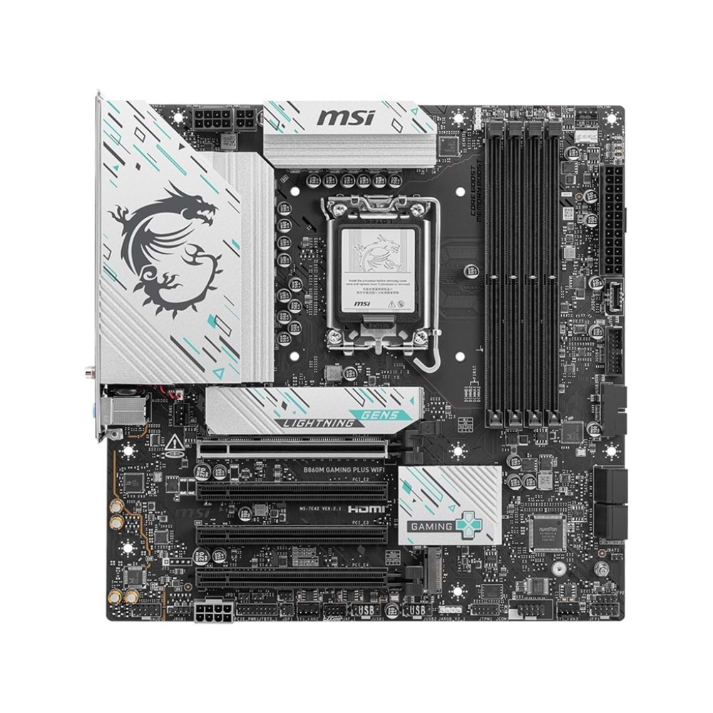 MSI B860M GAMING PLUS WIFI7 DDR5 HDMI-DP TYPEC PCIE 5.0 1851p mATX