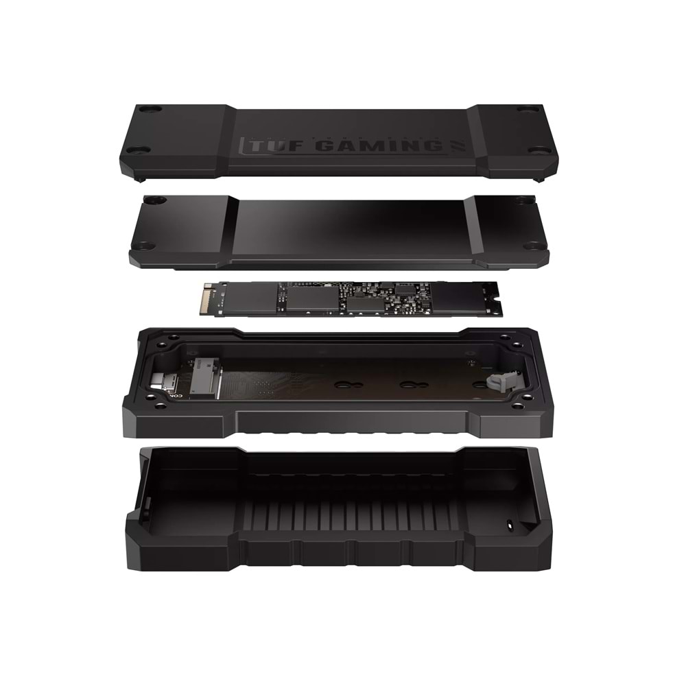 ASUS TUF Gaming A2 M.2 NVMe / SATA SSD Alüminyum IP68 Harici Disk Kutusu (Siyah)
