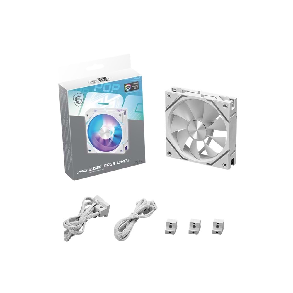 MSI MPG EZ120 ARGB WHITE-3W Kasa Fanı 3-lü Set Beyaz