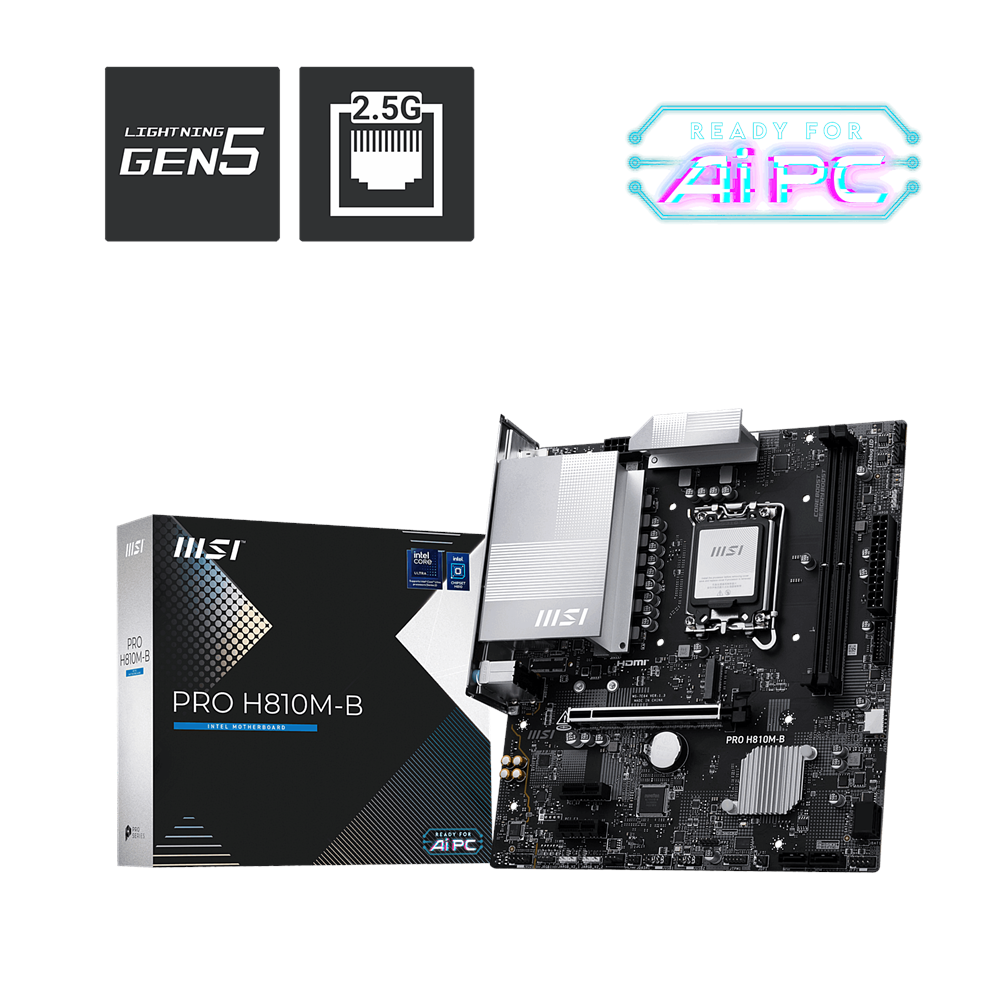 MSI PRO H810M-B DDR5 HDMI-DP PCIE 4.0 1851p mATX