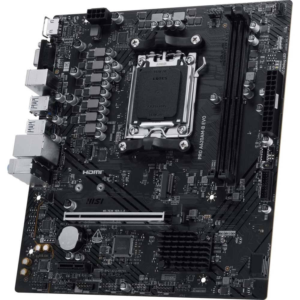 MSI PRO A620AM-B EVO DDR5 HDMI PCIE 4.0 AM5 mATX