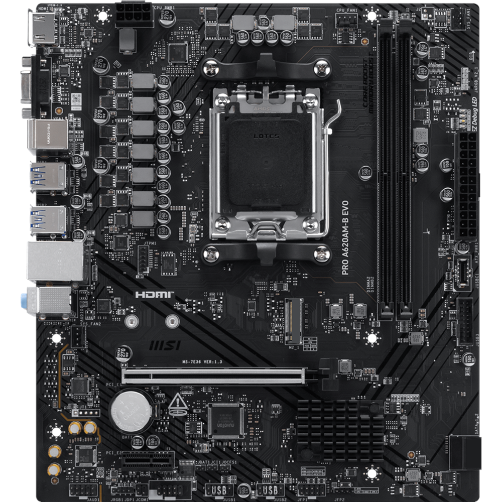 MSI PRO A620AM-B EVO DDR5 HDMI PCIE 4.0 AM5 mATX