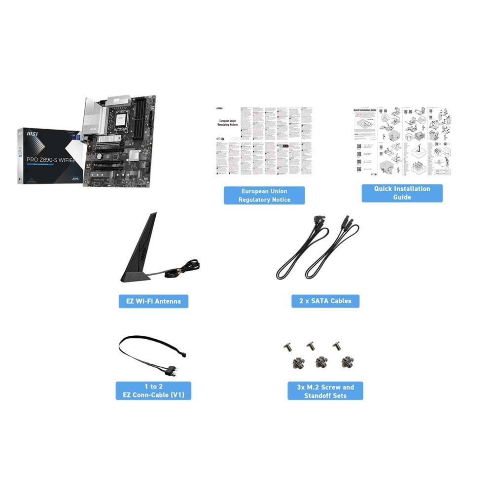 MSI PRO Z890-S WIFI6E DDR5 HDMI-DP TYPEC PCIE 5.0 1851p ATX