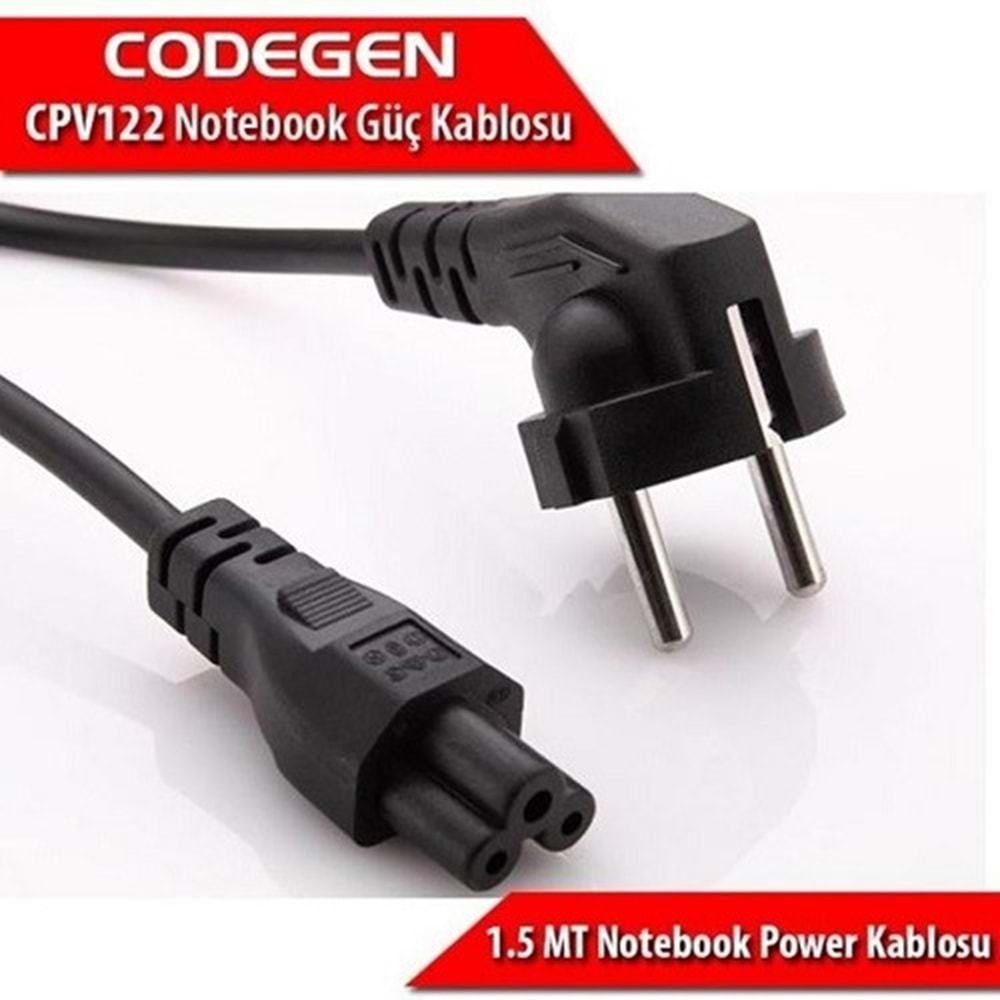 CODEGEN 1.5metre CPV122 3x0.75mm Notebook Power Kablosu