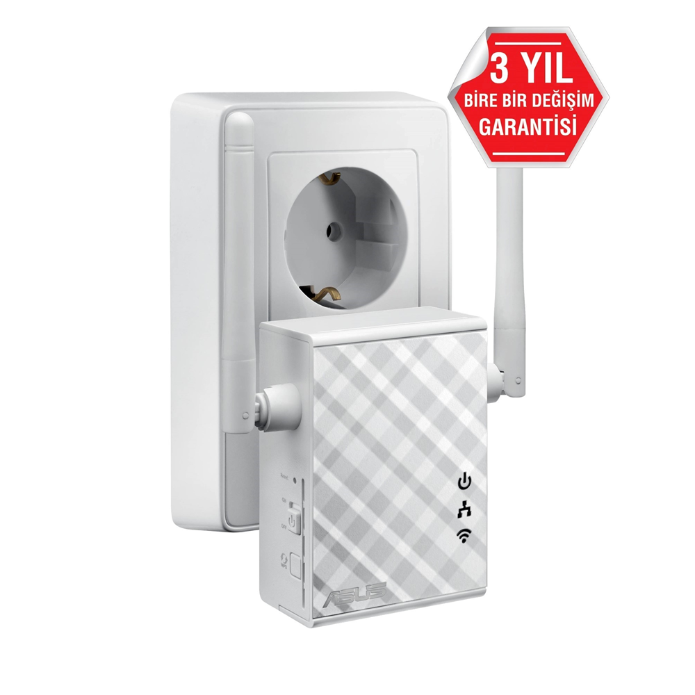 ASUS RP-N12 N300 2.4GHZ Mesafe Genişletici EV Ofis Tipi 2x 2dbi sabit anten