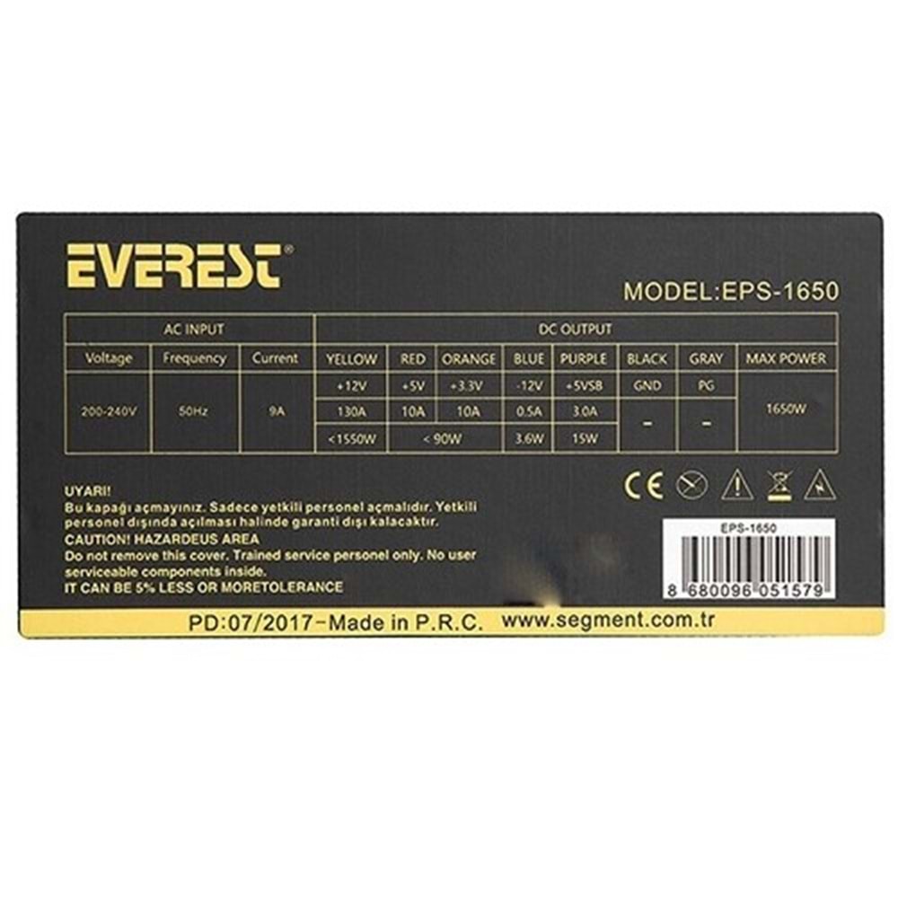 EVEREST 1650W EPS-1650 14cm Fanlı Power Supply Mining
