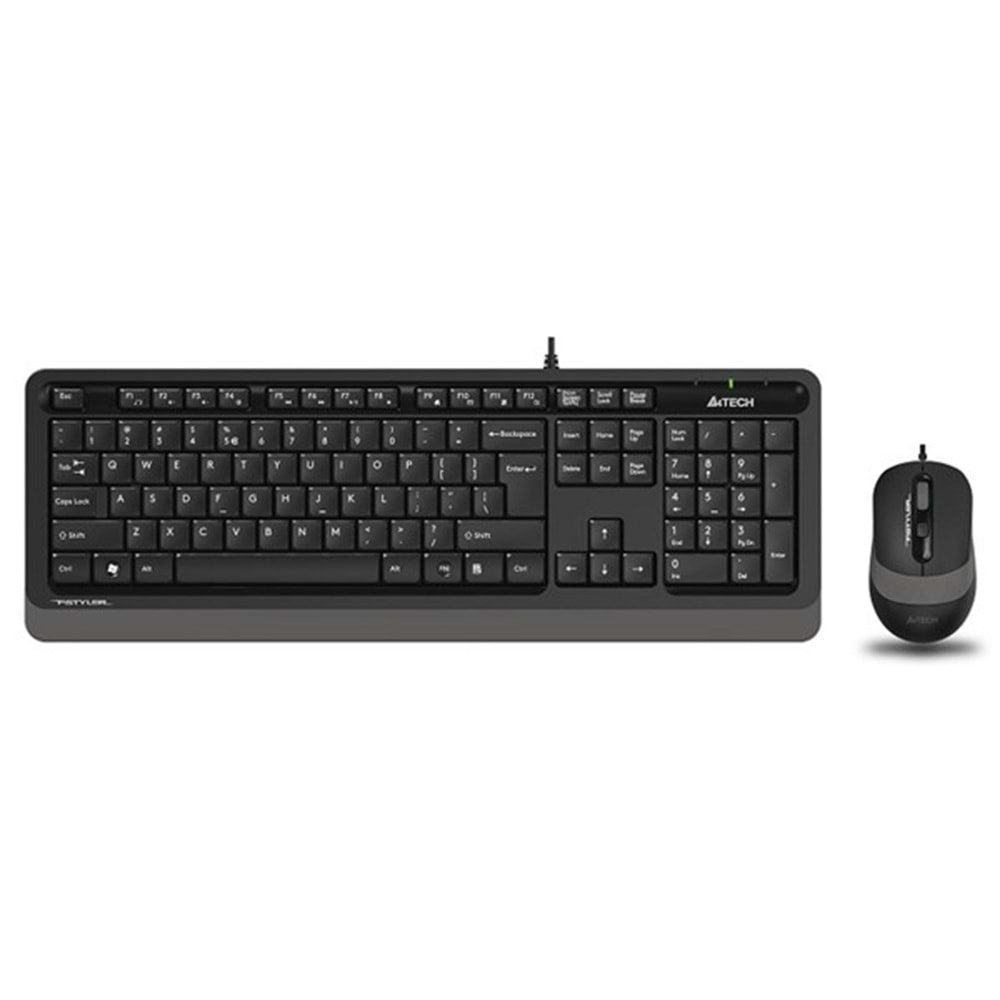 A4TECH F1010 Kablolu USB Q Trk Siyah/Gri Klavye - Mouse Set