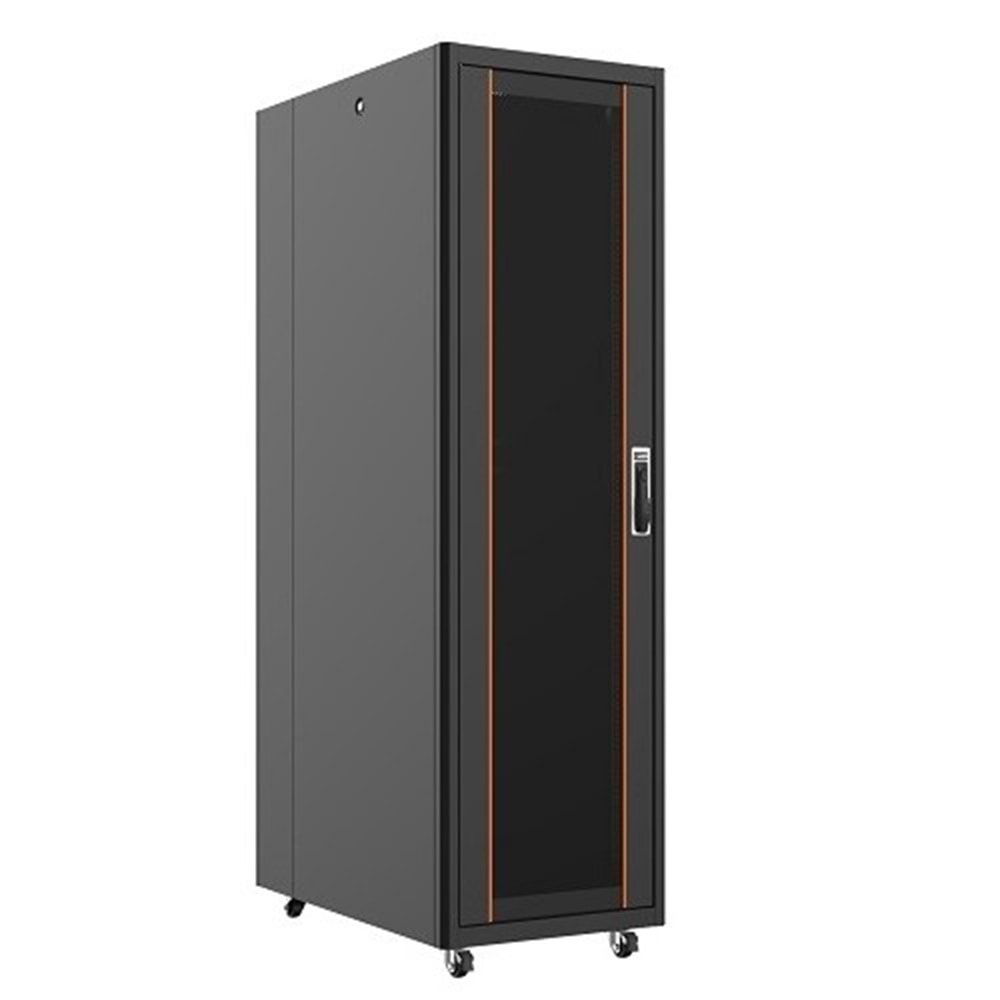 AGER 32U 600x1000mm Dikili Tip Siyah Kabinet Vega AG-VB32U6010S1 Cam Kapak