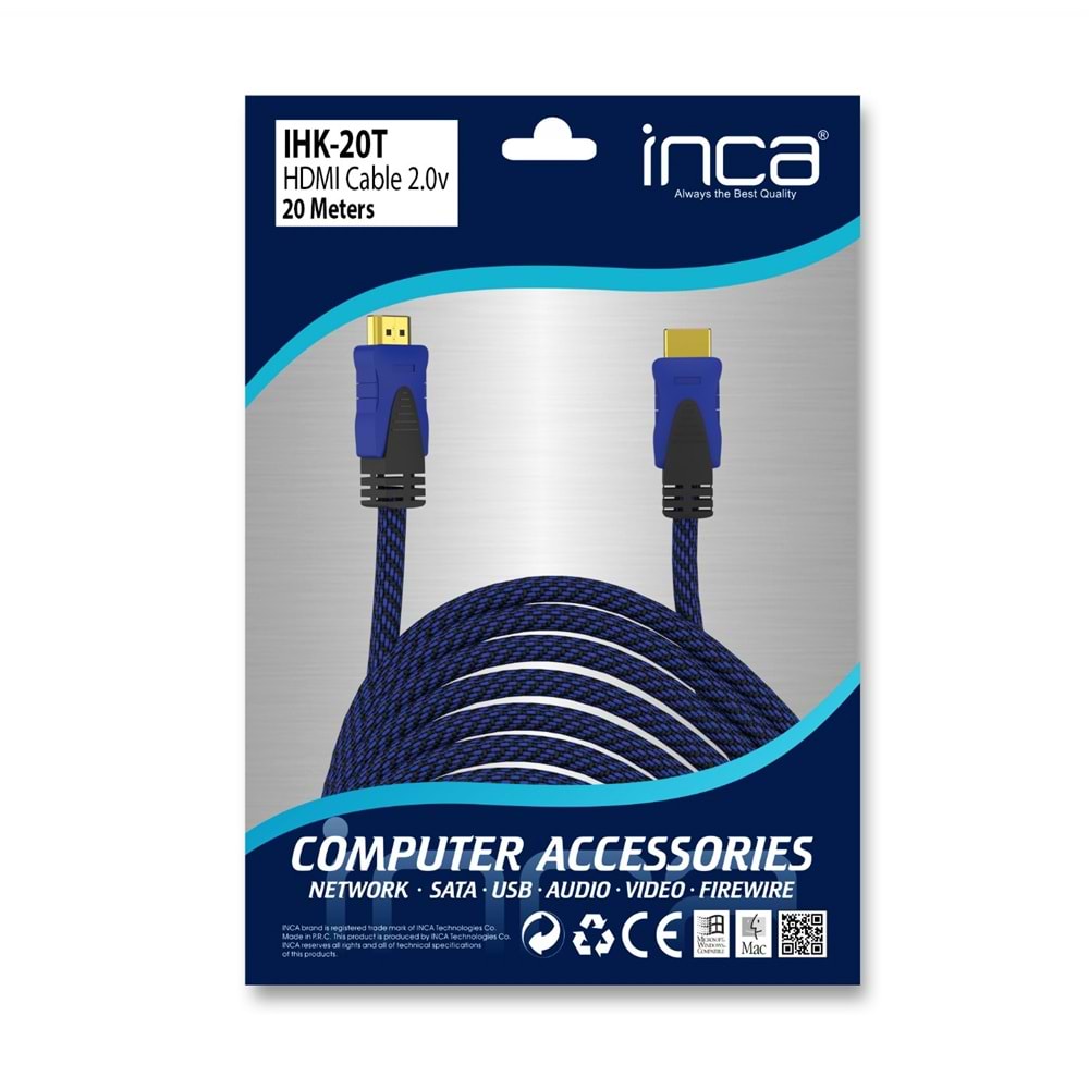 INCA 20metre IHK-20T HDMI Kablo 2.0v 4K 60Hz