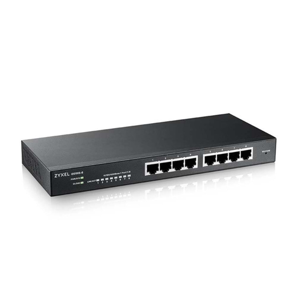 ZyXEL 8port PoE 60w Gigabit Yönetilebilir Switch GS1915-8EP