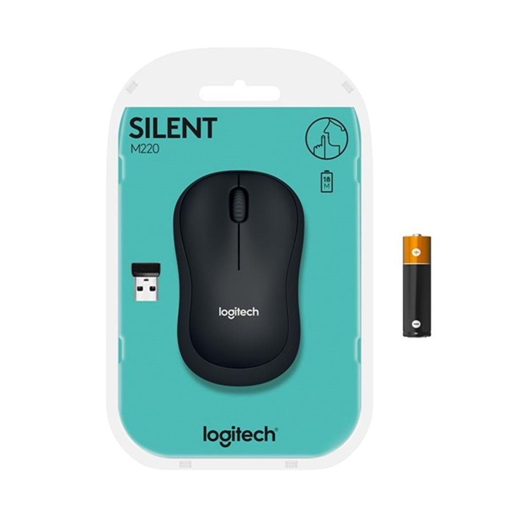 LOGITECH M220 Kablosuz Sessiz Gri/Siyah Mouse (910-004878)
