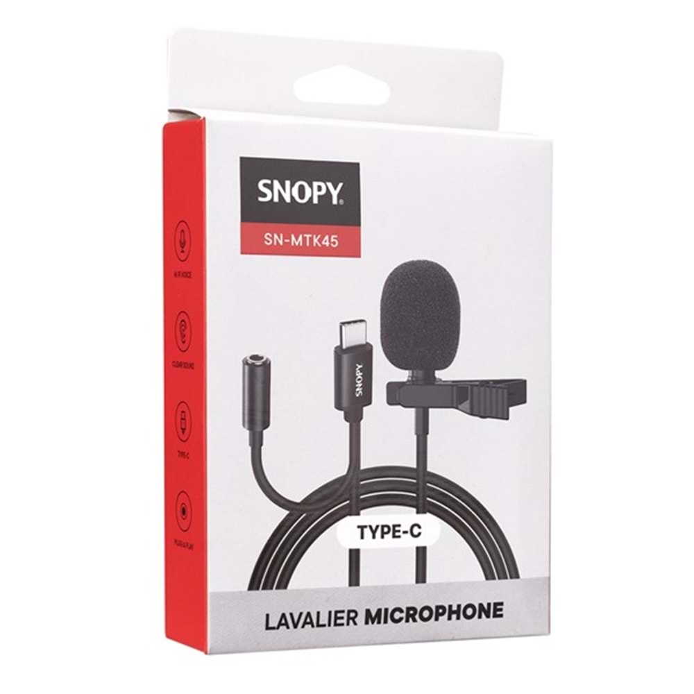 SNOPY SN-MTK45 TypeC Yaka Mikrofonu