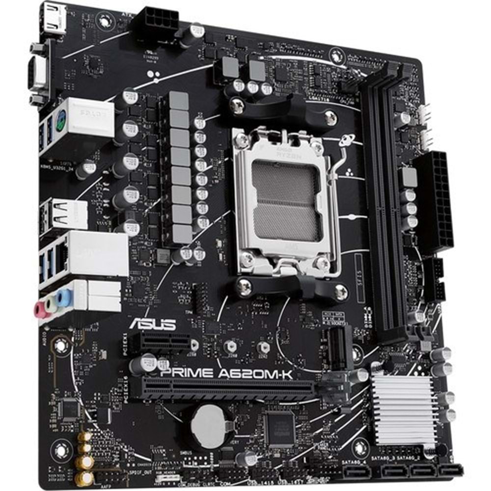 ASUS PRIME A620M-K DDR5 HDMI PCIe 16X v4.0 AM5 mATX