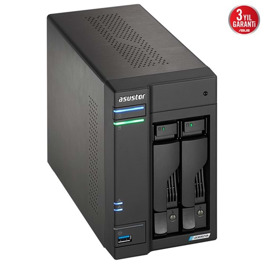 ASUSTOR 2diskli Celeron N5105-4GB RAM--2.5Gbe Nas Server AS6702T