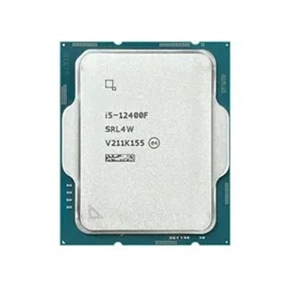 INTEL CORE i5 12400F 18MB 6çekirdekli VGA YOK 1700p 65w Kutusuz+Fansız