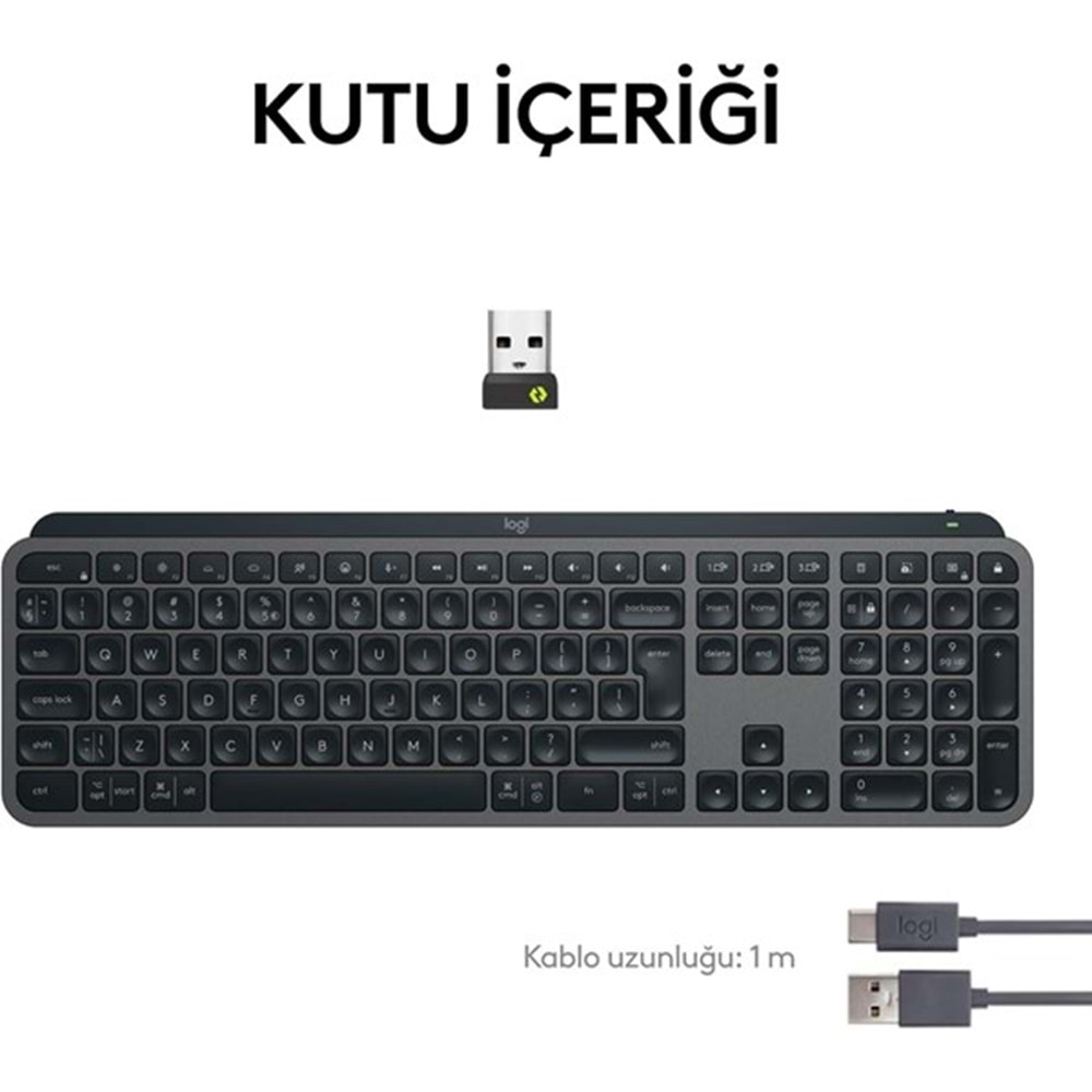 LOGITECH MX Keys S Kablosuz Q Trk Siyah Klavye (920-011594)