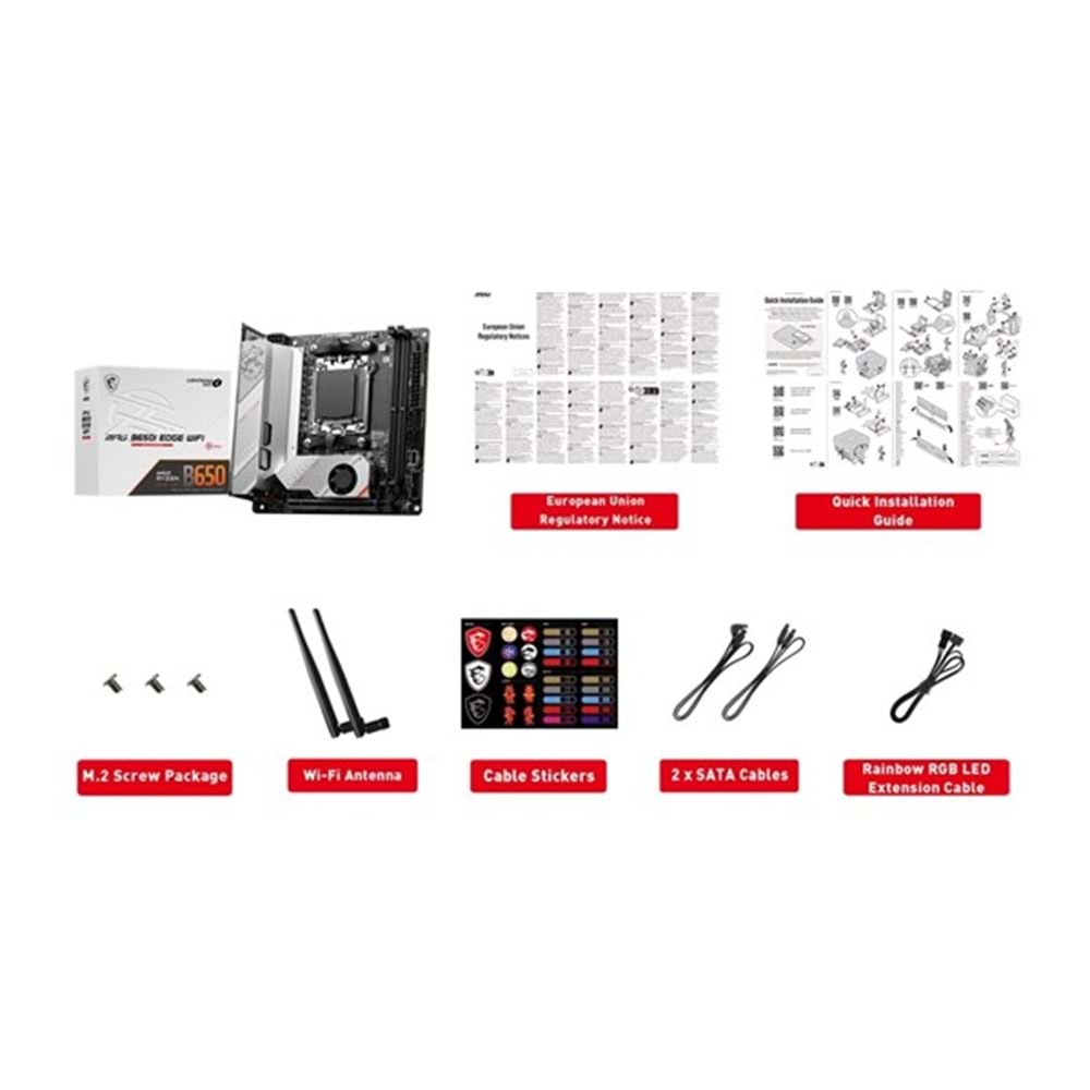 MSI MPG B650I EDGE WIFI-6E DDR5 HDMI DP PCIE 4.0 AM5 mITX