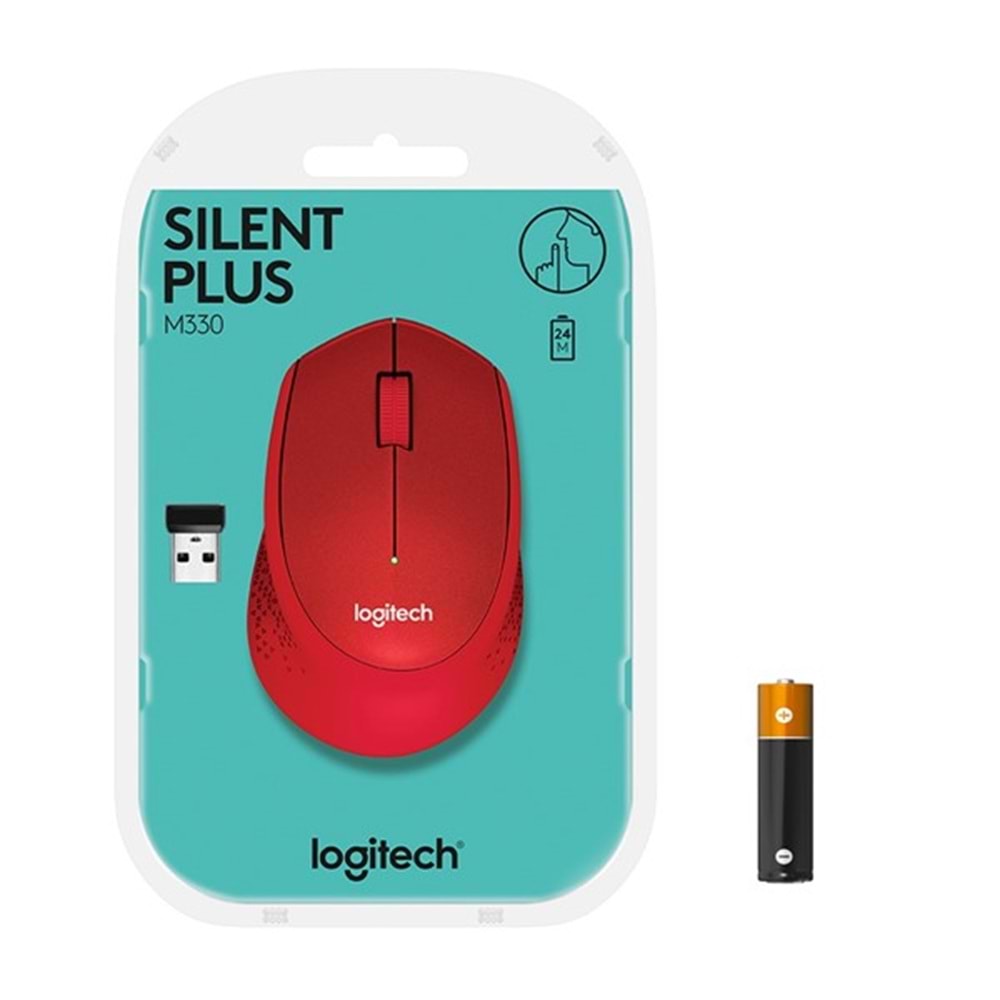 LOGITECH M330 Kablosuz Sessiz Kırmızı Mouse (910-004911)