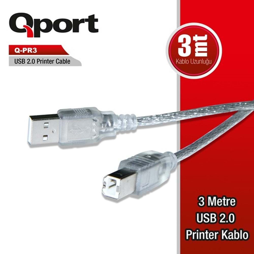 QPORT 3metre Q-PR3 Yazıcı Kablosu 2.0v