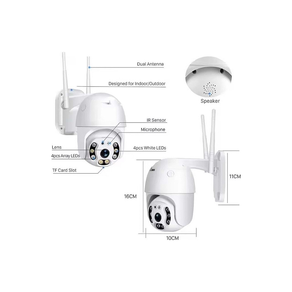 APRONX 3MP PTZ Speed Dome 2.8mm Wıfı Kablosuz IP Kamera APX-WP70