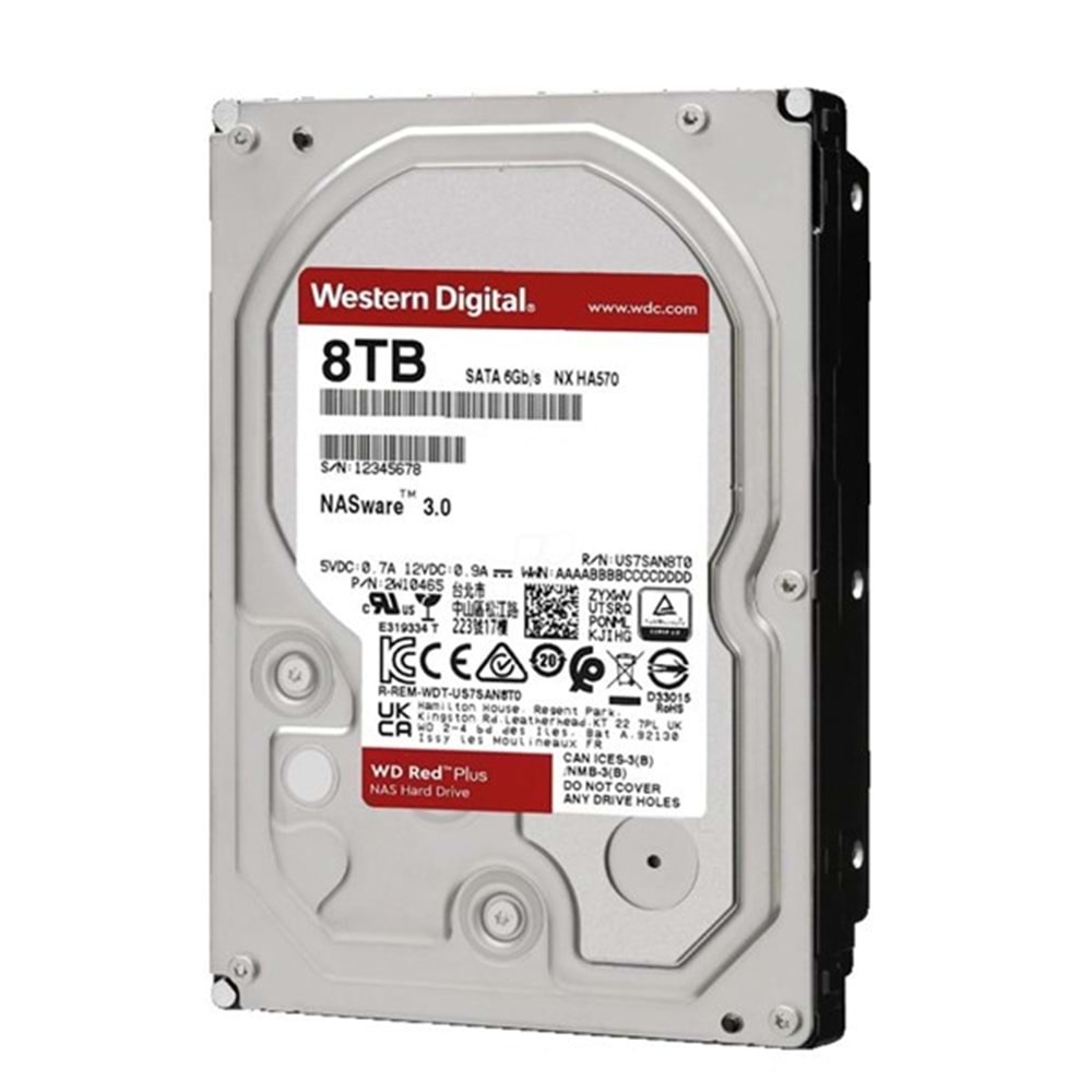 WD 8TB RED PLUS WD80EFPX 5400 RPM 256MB SATA-3 NAS Diski