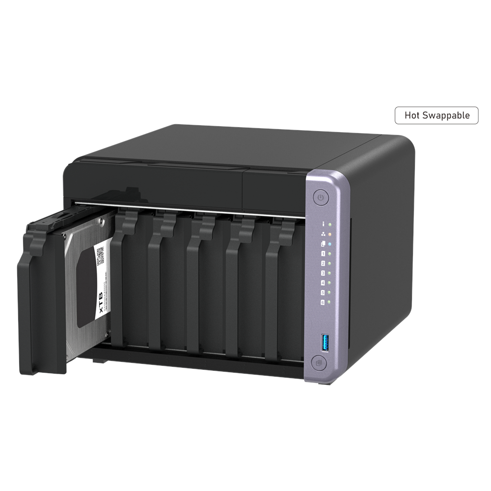 QNAP 6diskli Alpine AL524 QC-4GB RAM-2-10GbE SFP+ Nas Server TS-632X