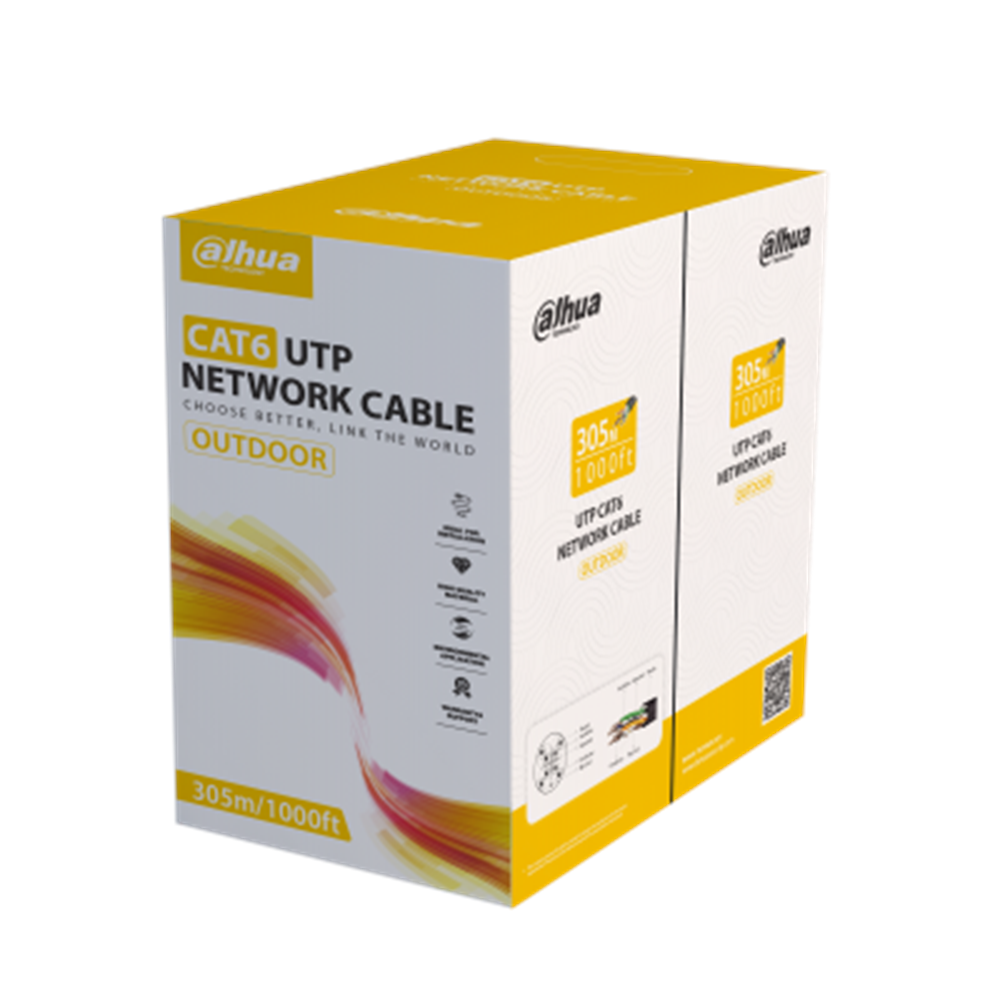 DAHUA 305metre CAT6 Utp 23AWG Siyah Saf Bakır Kablo (PE) DH-PFM920-6UN