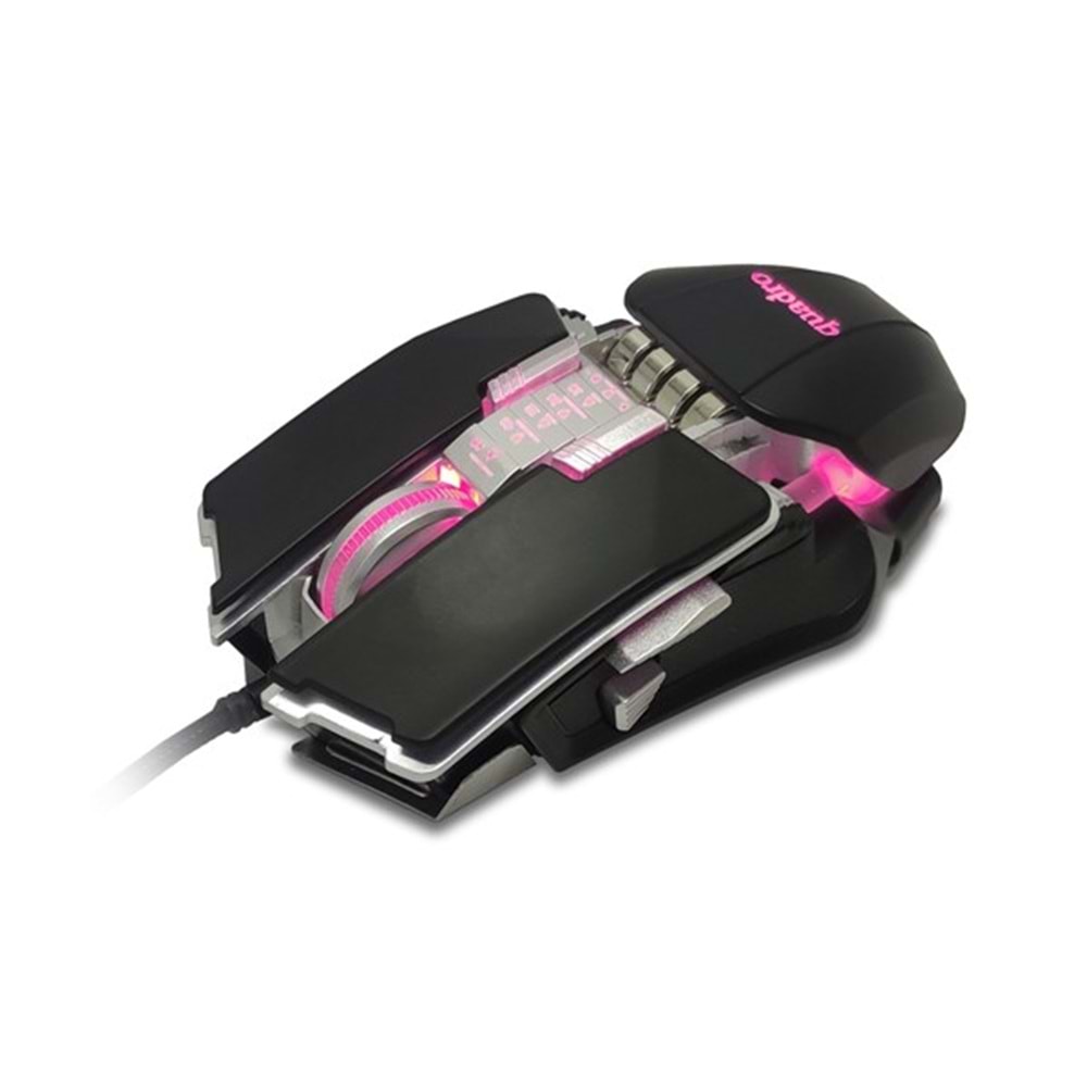 QUADRO DP-480 Kablolu USB RGB Siyah Gaming Mouse 