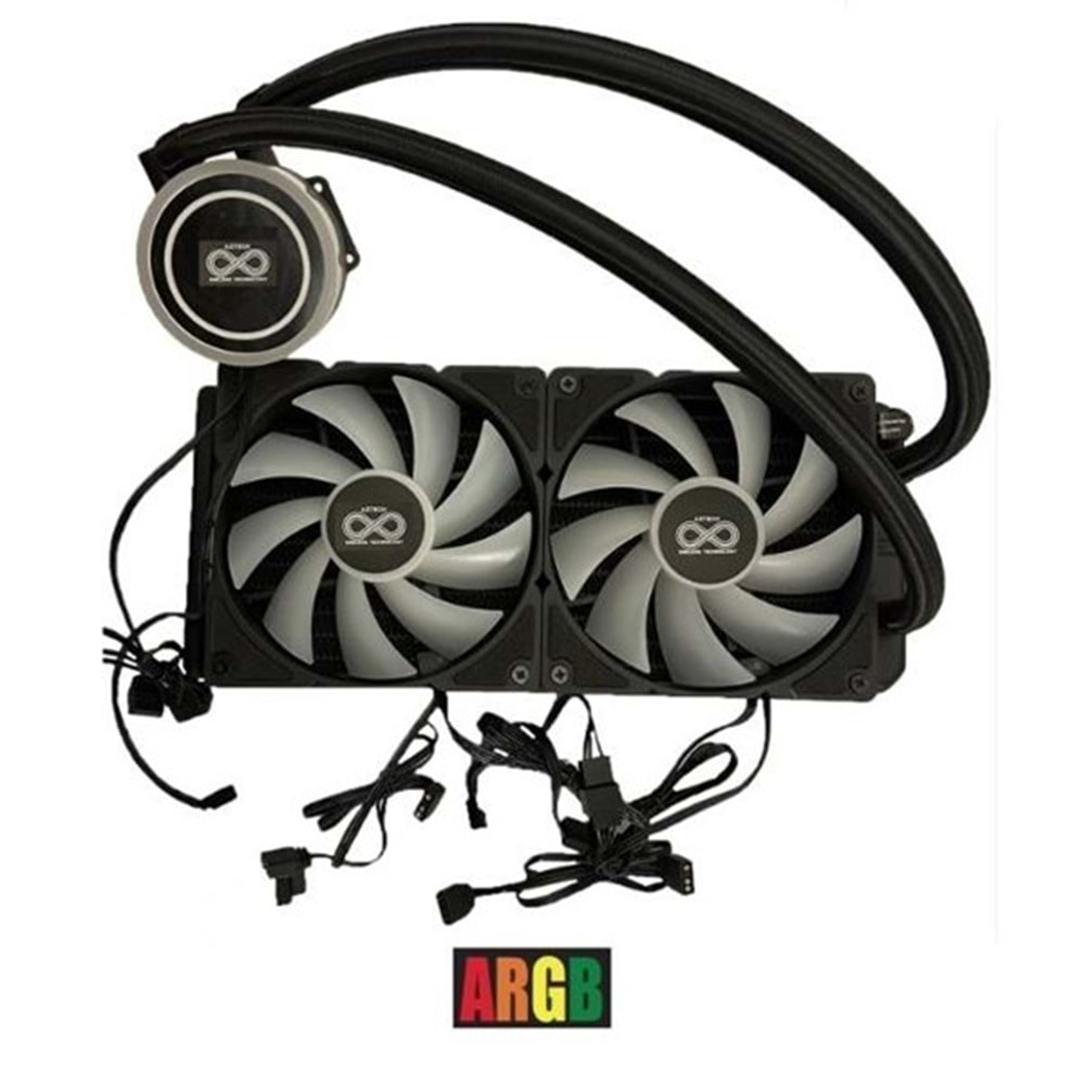 AZTECH 240mm LIQUID COOLING AZ240-1B ARGB Sıvı Soğutmalı AM5-1851p İşlemci Fanı