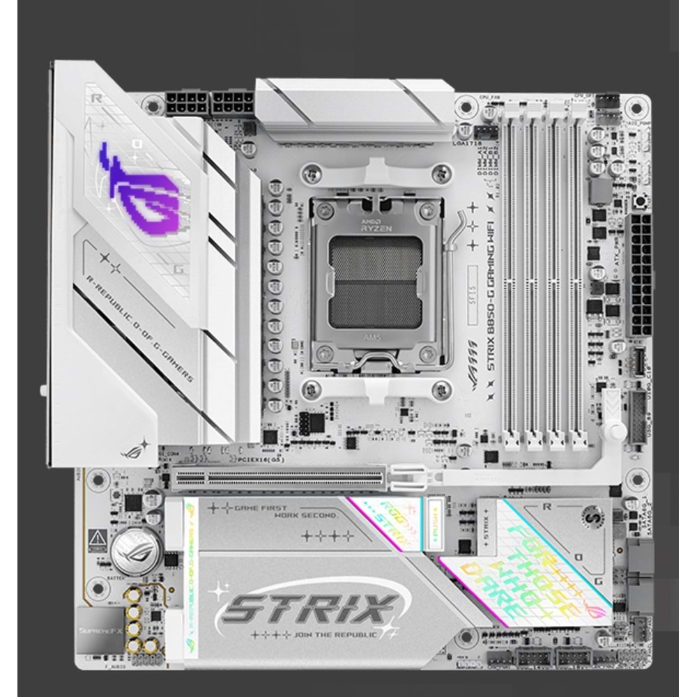ASUS ROG STRIX B850-G GAMING WIFI7 DDR5 HDMI DP PCIE 5.0 AM5 mATX BEYAZ