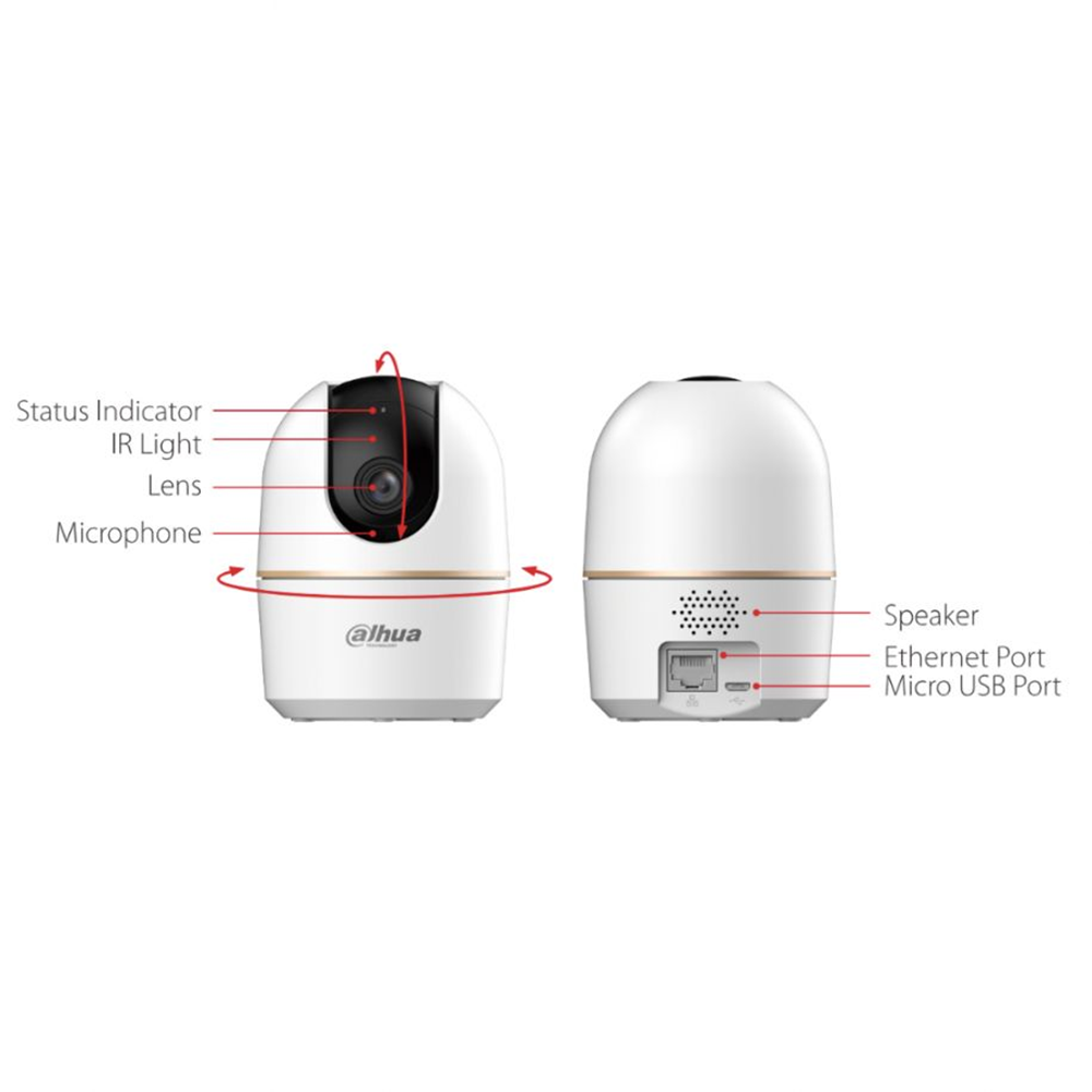 DAHUA 3MP Küp 2.8mm Wıfı Kablosuz IP Kamera HPT1330DA-STW