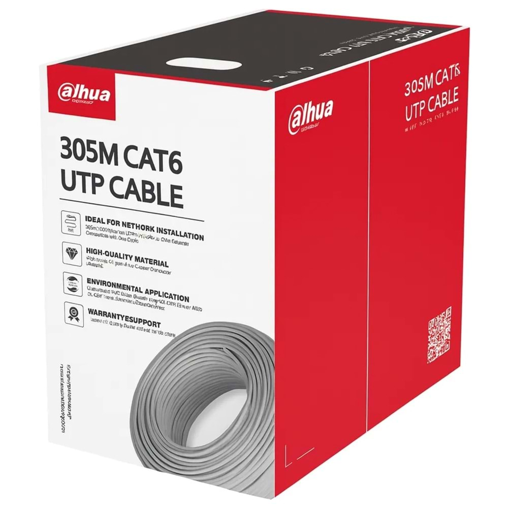 DAHUA 305metre 23AWG Gri CCA CAT6 KABLO PFM922I-6UN-C