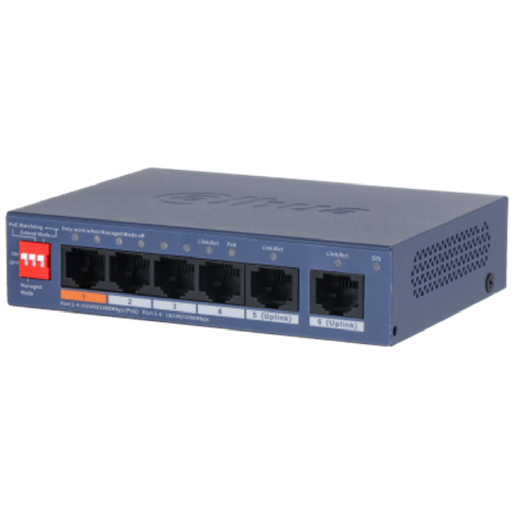 DAHUA 4port PoE 60w 1-Uplink Gigabit Cloud yönetilebilir Switch CS4006-4GT-60