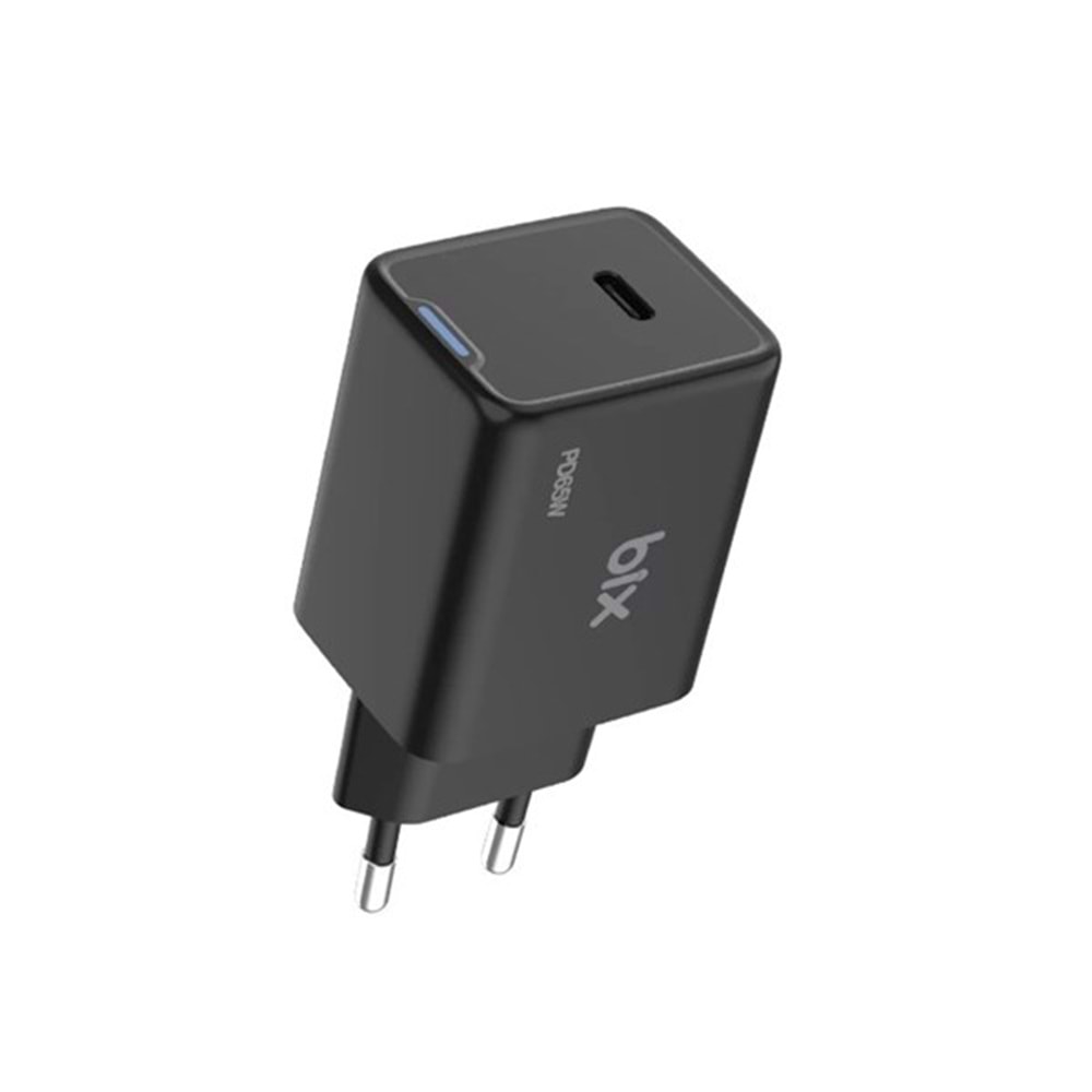 BIX BX1P65G-BK 65W ŞARJ ADAPTÖR (TYPE-C) Siyah PPS ÖZELLİKLİ
