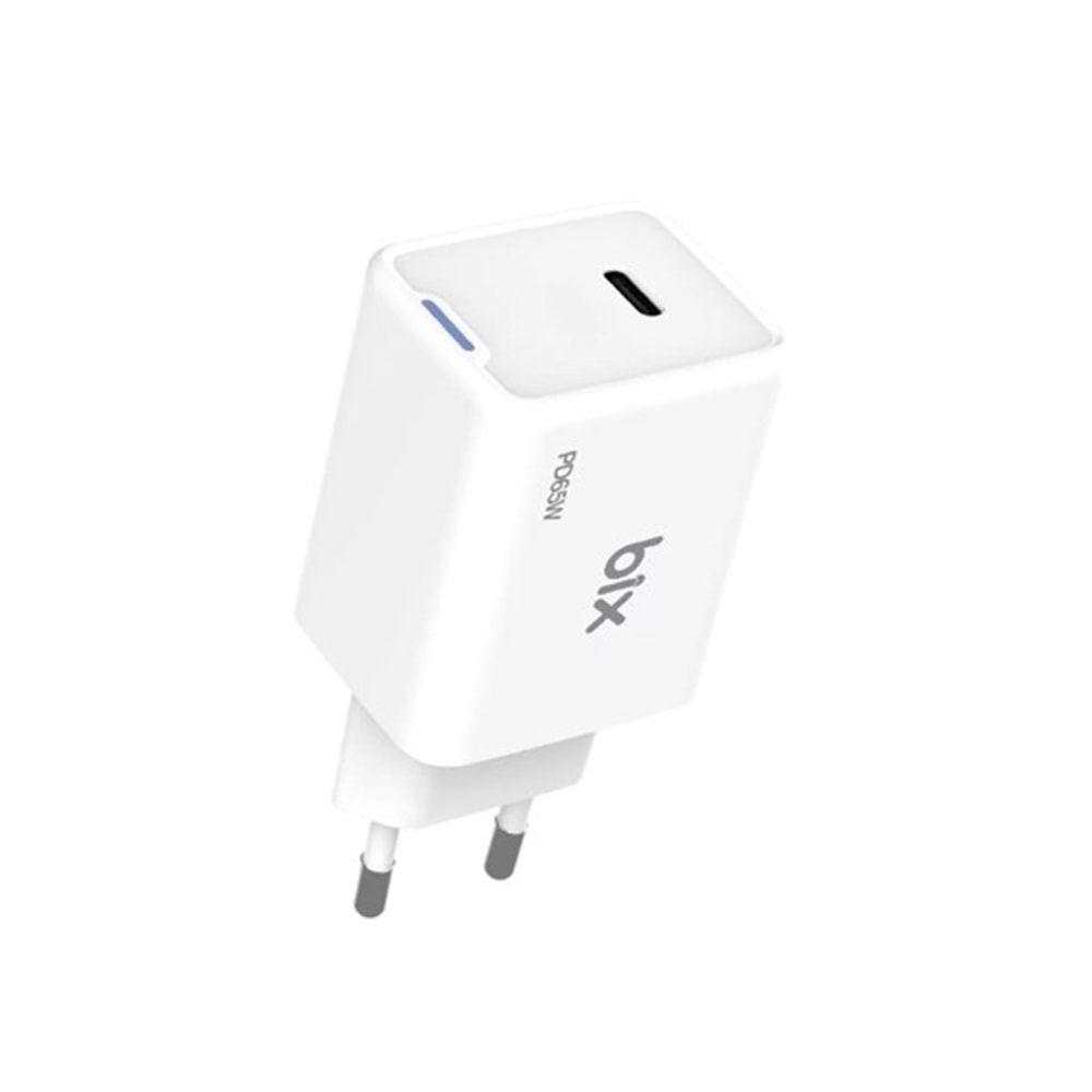 BIX BX1P65G-WE 65W ŞARJ ADAPTÖR (TYPE-C) Beyaz PPS ÖZELLİKLİ