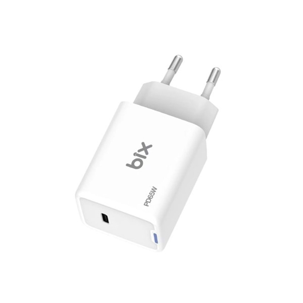 BIX BX1P65G-WE 65W ŞARJ ADAPTÖR (TYPE-C) Beyaz PPS ÖZELLİKLİ