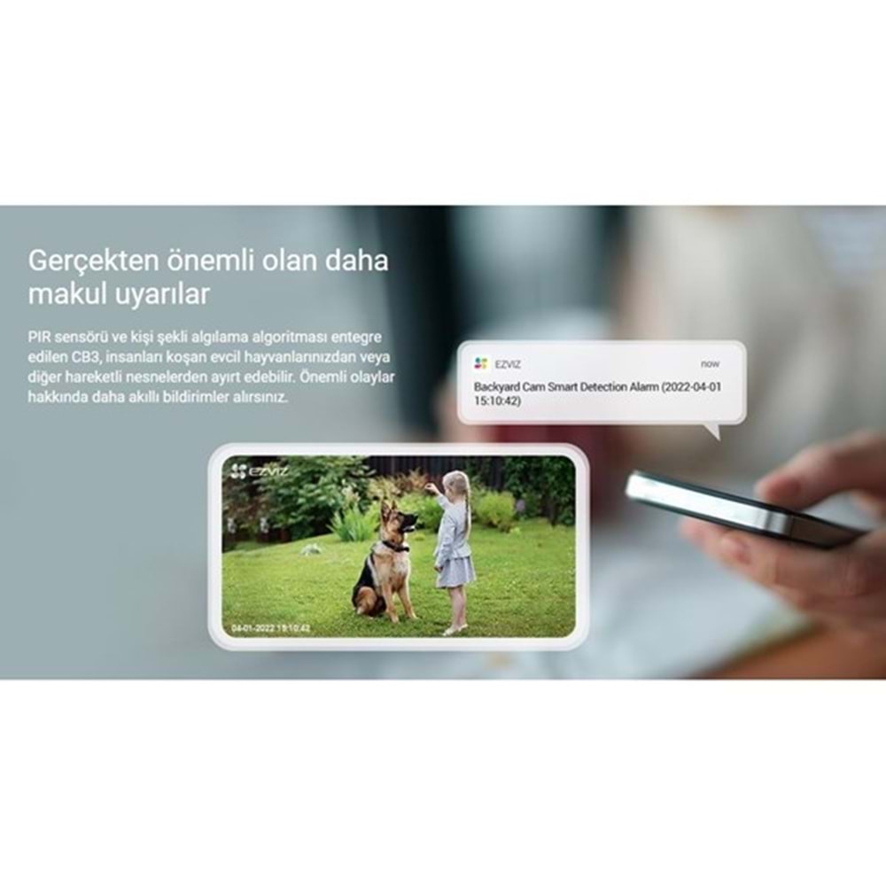 EZVIZ 2MP Bullet 2.8mm Wıfı Kablosuz IP Kamera Bataryalı CS-CB3/SP