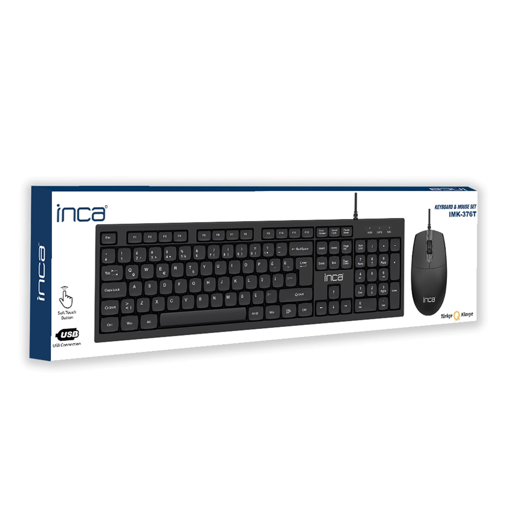INCA IMK-376T Kablolu USB Q Trk Siyah Klavye - Mouse Set