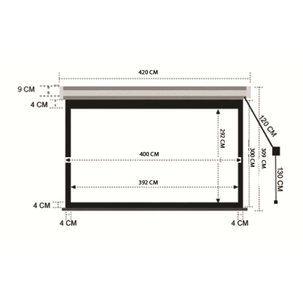 CODEGEN EX-40 400x300 cm Motorlu / Elektrikli Uzaktan Kumandalı Projeksiyon Perdesi