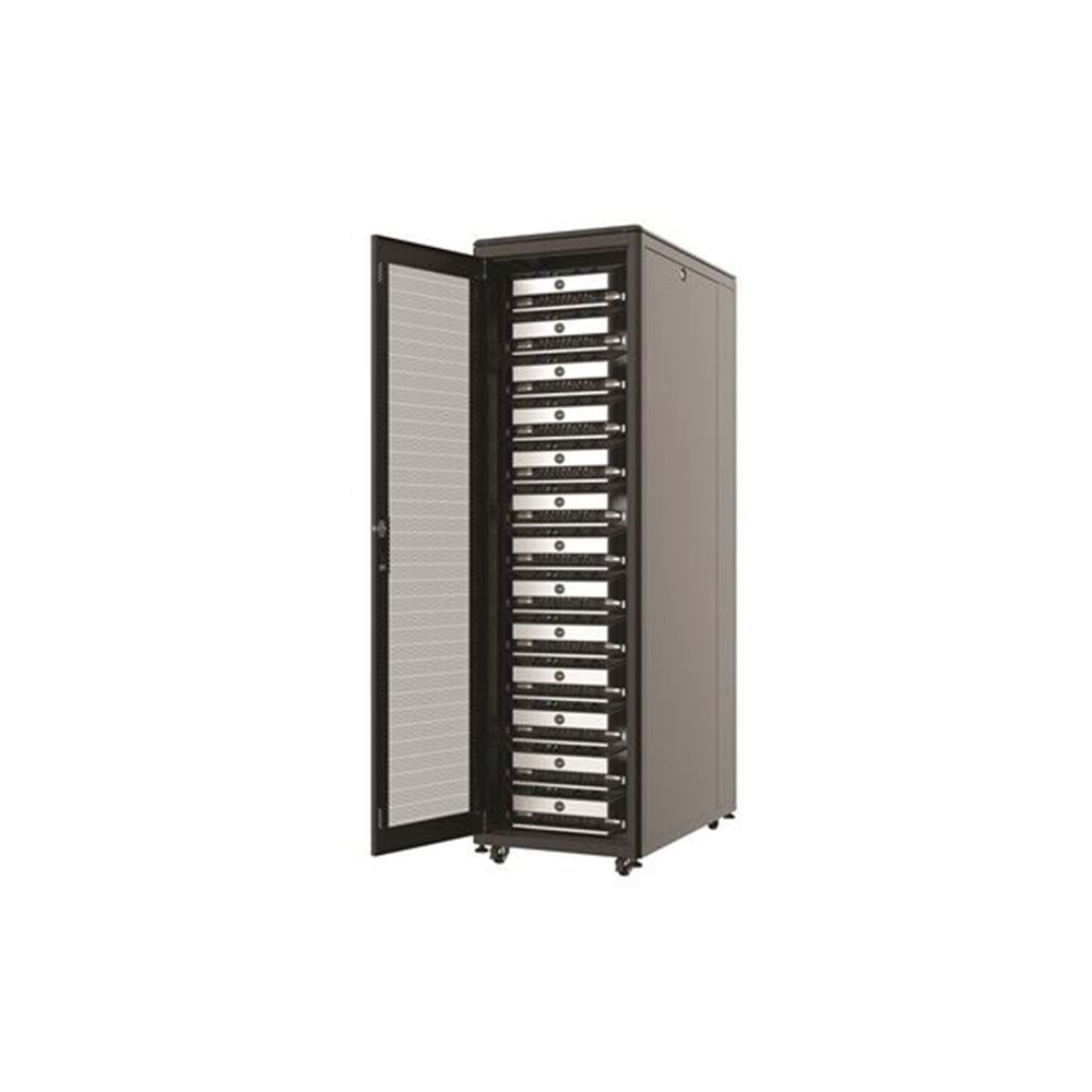 AGER 32U 600x800mm Dikili Tip Siyah Kabinet Vega AG-VB32U6080S1 Cam Kapak 